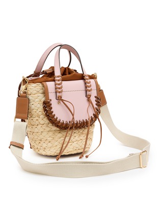 细节 - 点击放大 - CUBA LAB - Habanera Trek Aurora Leather Raffia Bucket Bag