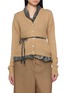 首图 - 点击放大 - MASNADA - Layered Trim Tie Waist V-Neck Cardigan