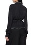 背面 - 点击放大 - MASNADA - Layered Trim Tie Waist V-Neck Cardigan