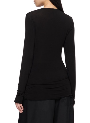 背面 - 点击放大 - MASNADA - Tie Neck Long Sleeve T-Shirt