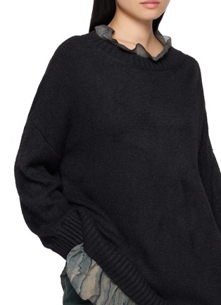  - MASNADA - Layered Trim Loose Knit Sweater