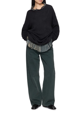 模特儿示范图 - 点击放大 - MASNADA - Layered Trim Loose Knit Sweater