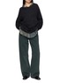 模特儿示范图 - 点击放大 - MASNADA - Layered Trim Loose Knit Sweater