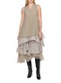 模特儿示范图 - 点击放大 - MARC LE BIHAN - Layered Floral Tulle Midi Skirt