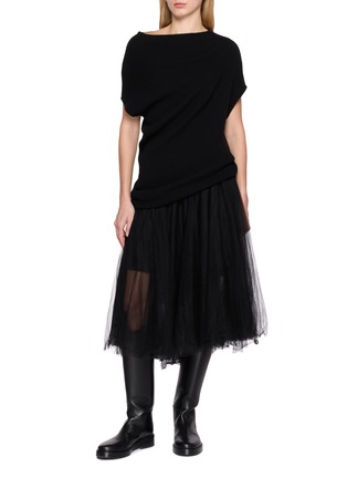 模特儿示范图 - 点击放大 - MARC LE BIHAN - Ovoide Flared Tulle Midi Skirt