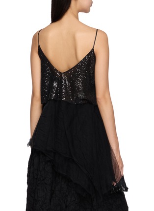 背面 - 点击放大 - MARC LE BIHAN - Floral Sequin Asymmetric Tulle Top