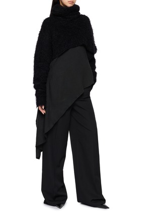 模特儿示范图 - 点击放大 - MARC LE BIHAN - Cropped Turtleneck Mohair Sweater