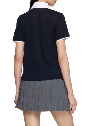 背面 - 点击放大 - SOUTHCAPE - Short Sleeve Contrast Collar Knit Top