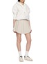 模特儿示范图 - 点击放大 - SOUTHCAPE - Short Sleeve Blossom Pattern Hooded Zip Up Jacket