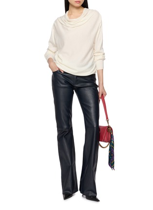 模特儿示范图 - 点击放大 - MON&PAU - Straight Leg Leather Pants