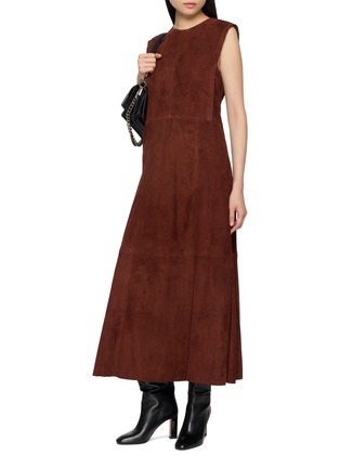 模特儿示范图 - 点击放大 - MON&PAU - Sleeveless Suede Midi Dress