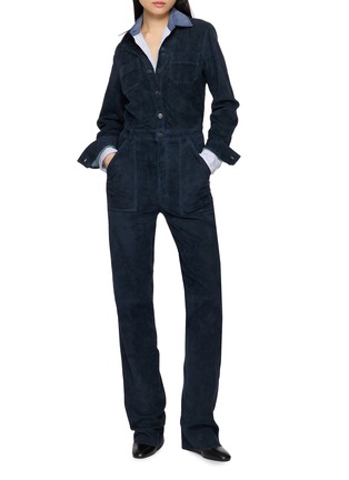 模特儿示范图 - 点击放大 - MON&PAU - Long Sleeves Suede Jumpsuit