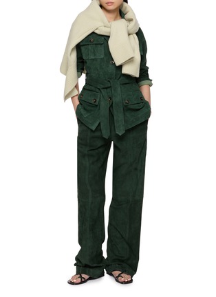 模特儿示范图 - 点击放大 - MON&PAU - Relaxed Suede Pants