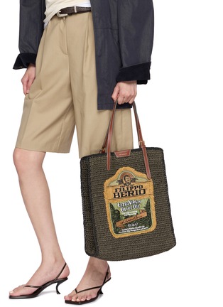 模特儿示范图 - 点击放大 - ANYA HINDMARCH - Filippo Berio N/S Raffia Tote Bag