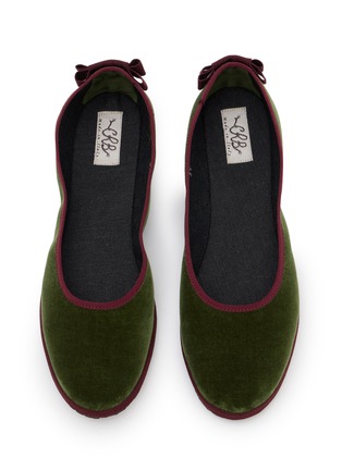 细节 - 点击放大 - C.R.B. - Grosgrain Trim Velvet Ballerina Flats
