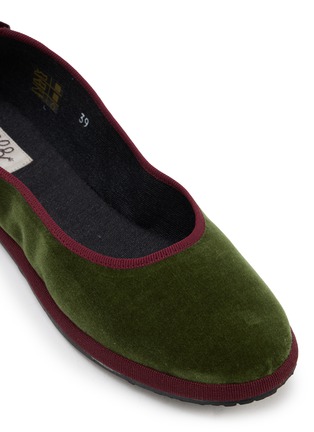 细节 - 点击放大 - C.R.B. - Grosgrain Trim Velvet Ballerina Flats