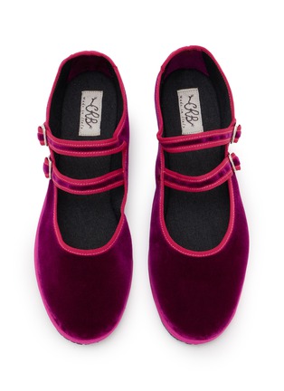 细节 - 点击放大 - C.R.B. - Grosgrain Trim Velvet Mary Jane Flats