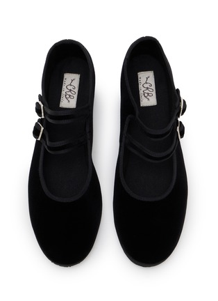 细节 - 点击放大 - C.R.B. - Grosgrain Trim Velvet Mary Jane Flats