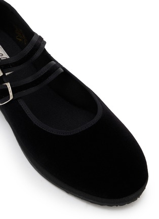 细节 - 点击放大 - C.R.B. - Grosgrain Trim Velvet Mary Jane Flats