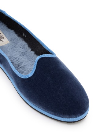 细节 - 点击放大 - C.R.B. - Friulana Venetian Grosgrain Trim Velvet Flats