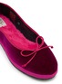 细节 - 点击放大 - C.R.B. - Two-Tone Grosgrain Trim Velvet Ballerina Flats