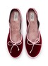 细节 - 点击放大 - C.R.B. - Two-Tone Grosgrain Trim Velvet Ballerina Flats