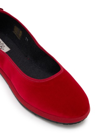 细节 - 点击放大 - C.R.B. - Grosgrain Trim Velvet Ballerina Flats