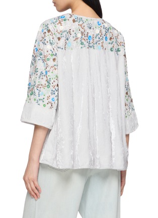 背面 - 点击放大 - AODRESS - Floral Embroidered Velvet Bolero Jacket