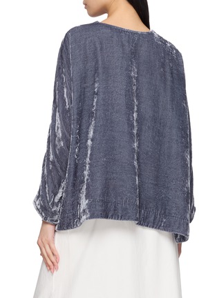 背面 - 点击放大 - AODRESS - Niwa Floral Embroidered Velvet Blouse