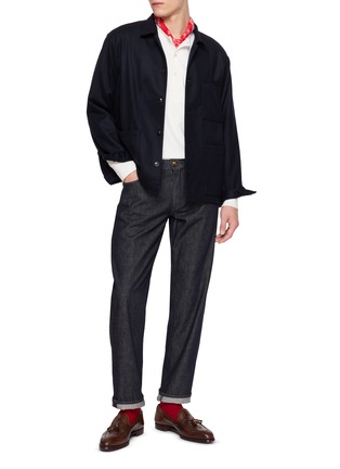模特儿示范图 - 点击放大 - BARMAS - Straight Leg Cotton Denim Jeans