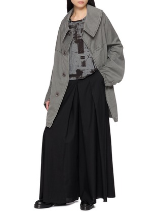 模特儿示范图 - 点击放大 - Y'S - Oversized Sailor Collar Coat