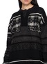  - Y'S - Fringed Tyrolean Henley Neck Knit Sweater