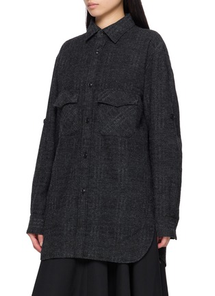 细节 - 点击放大 - Y'S - Herringbone Sleeve Tab Military Shirt