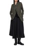 模特儿示范图 - 点击放大 - Y'S - Textured Drape Collar Blazer