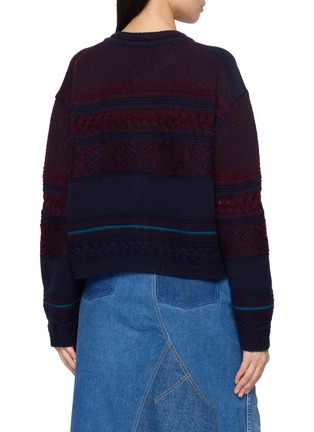 背面 - 点击放大 - Y'S - Tyrolean Patchwork Intarsia Knit Cardigan