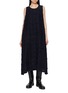 首图 - 点击放大 - Y'S - Sleeveless Frayed Chequered Knit Maxi Dress