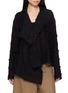 首图 - 点击放大 - Y'S - Asymmetric Frayed Chequered Knit Jacket