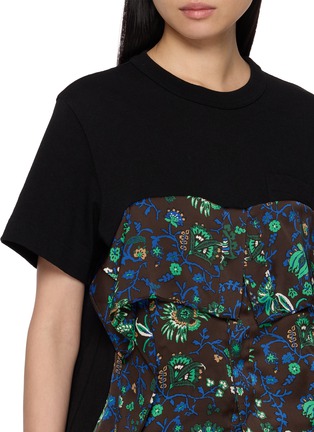  - SACAI - 褶裥拼接短袖 T 恤