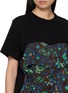  - SACAI - 褶裥拼接短袖 T 恤