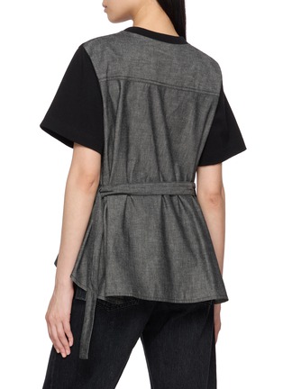 背面 - 点击放大 - SACAI - Hybrid Buckled Belt Denim Back T-Shirt