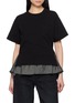 首图 - 点击放大 - SACAI - Hybrid Buckled Belt Denim Back T-Shirt