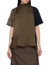 首图 - 点击放大 - SACAI - Short Sleeve Satin Jersey Blouse