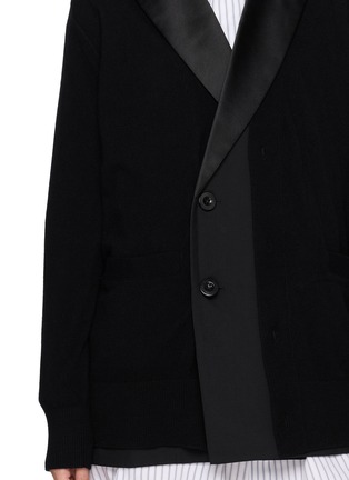  - SACAI - Layered Tailored Blazer Wool Knit Cardigan