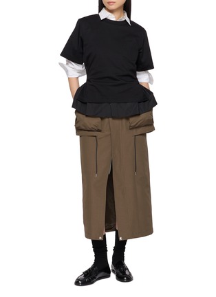模特儿示范图 - 点击放大 - SACAI - Hybrid Shirt T-Shirt