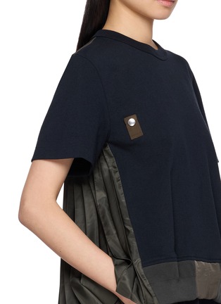  - SACAI - 拼接压褶短袖 T 恤