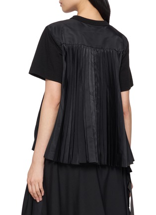 背面 - 点击放大 - SACAI - Hybrid Pleated Satin Back T-Shirt
