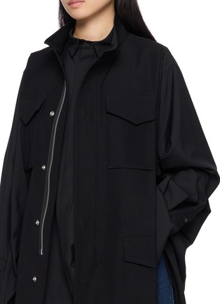  - SACAI - Layered Hybrid Suiting Satin Shirt