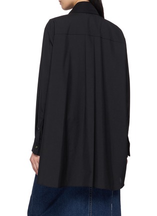 背面 - 点击放大 - SACAI - Layered Hybrid Suiting Satin Shirt