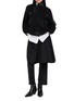 模特儿示范图 - 点击放大 - SACAI - Wide Leg Crepe Back Satin Pants
