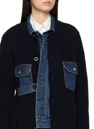  - SACAI - 牛仔拼接针织开衫